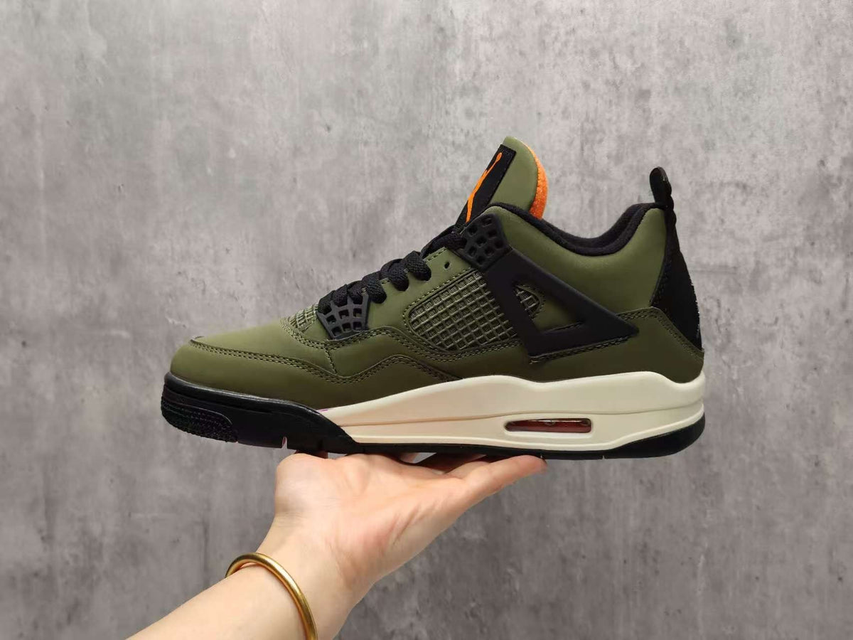 AJ4 Olive Green Sneakers | Retro Style