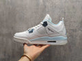 AJ4 White & Ice Blue Sneakers
