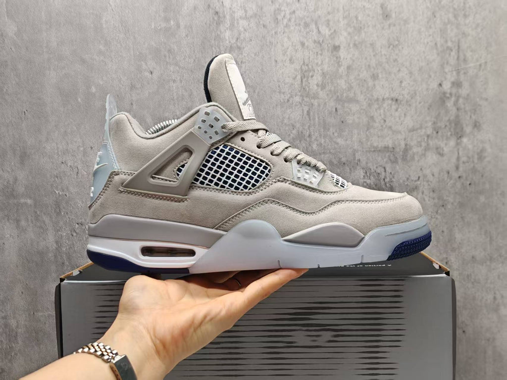 AJ4 Georgetown Grey & Navy Lace-Up Sneakers