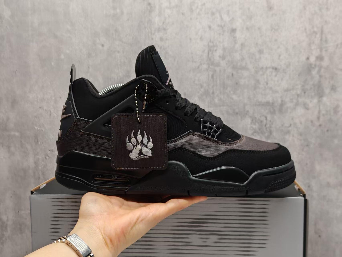 AJ4 Berlin Black & Textured Grey Sneakers