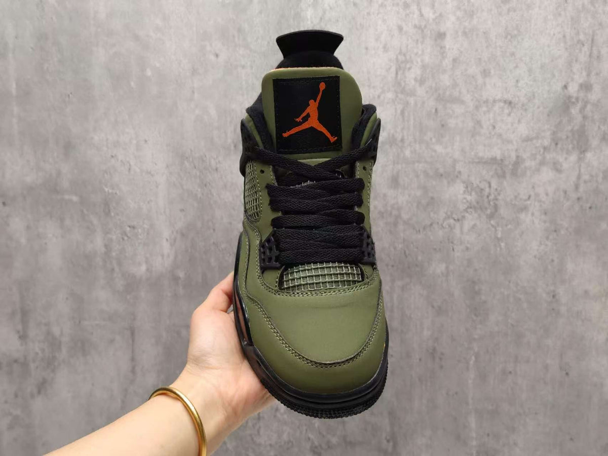 AJ4 Olive Green Sneakers | Retro Style