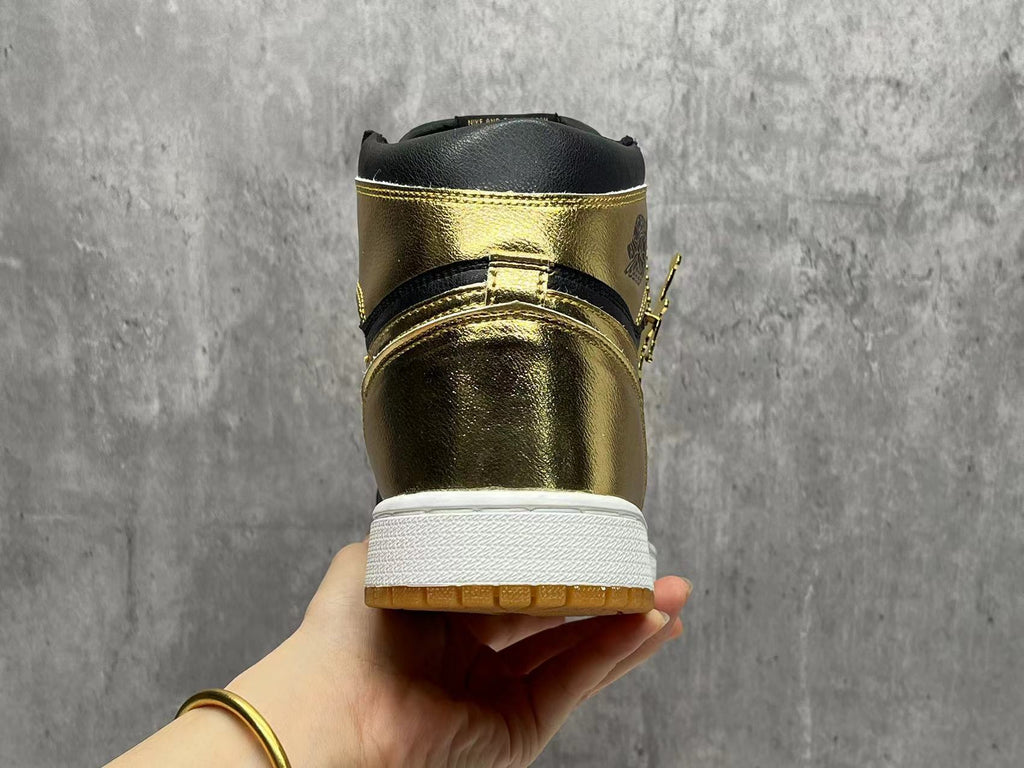 AJ1 Black & Metallic Gold High-Top Sneakers