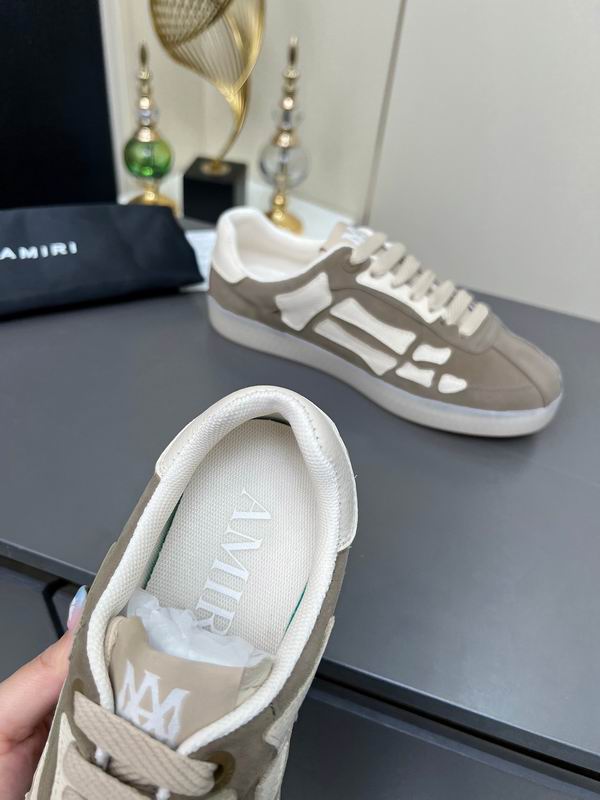 AMIRI Grey & White Skeleton Low-Top Sneakers