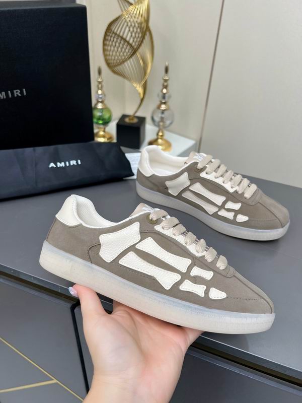AMIRI Grey & White Skeleton Low-Top Sneakers