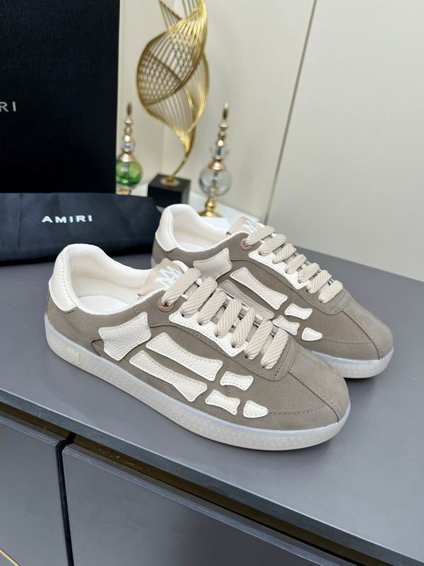 AMIRI Grey & White Skeleton Low-Top Sneakers