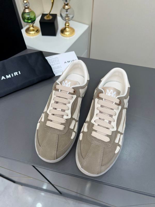 AMIRI Grey & White Skeleton Low-Top Sneakers