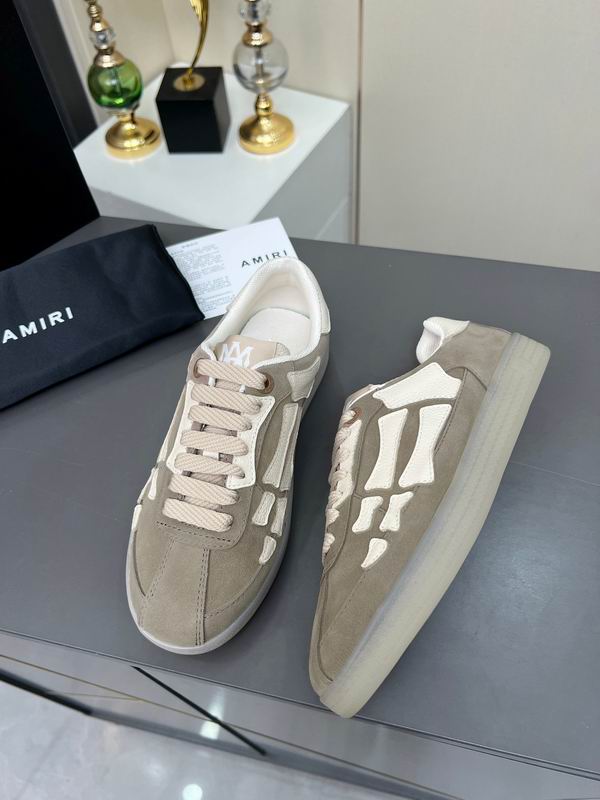 AMIRI Grey & White Skeleton Low-Top Sneakers
