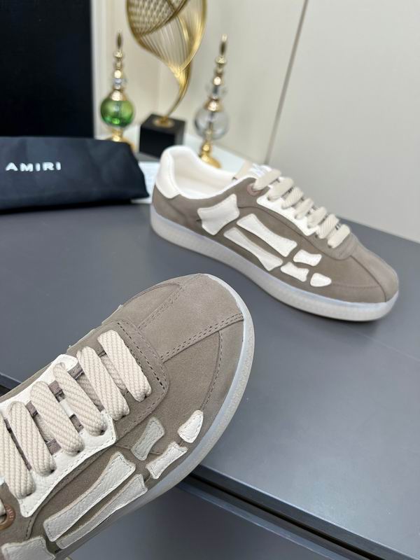 AMIRI Grey & White Skeleton Low-Top Sneakers