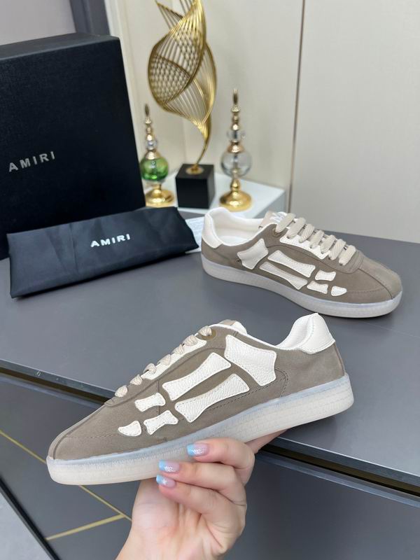 AMIRI Grey & White Skeleton Low-Top Sneakers