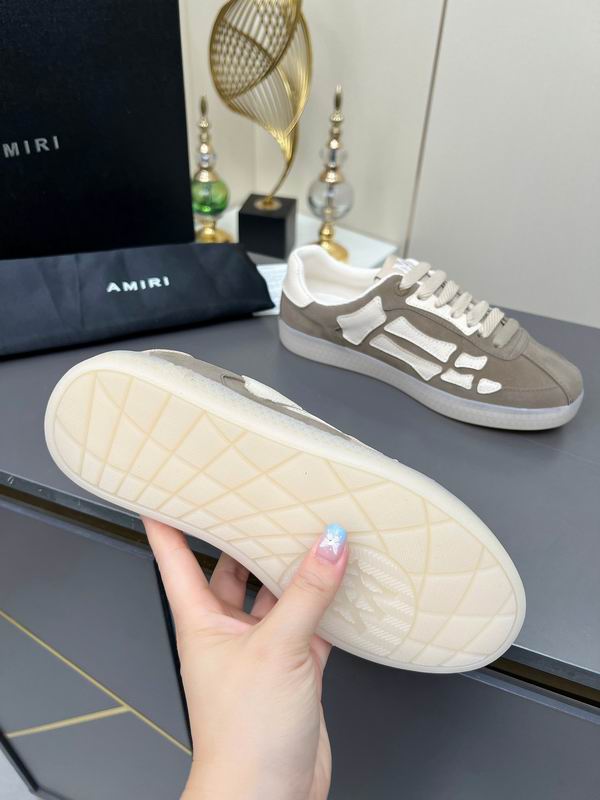 AMIRI Grey & White Skeleton Low-Top Sneakers