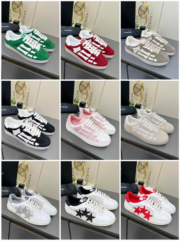 AMIRI Grey & White Skeleton Low-Top Sneakers