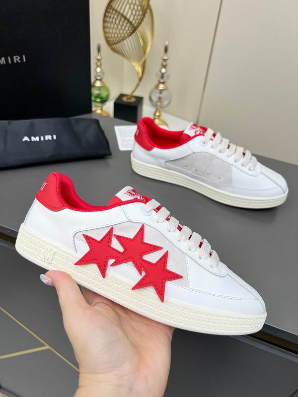 AMIRI White & Red Triple-Star Low-Top Sneakers