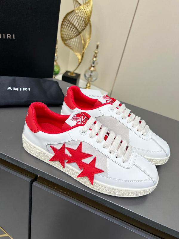 AMIRI White & Red Triple-Star Low-Top Sneakers
