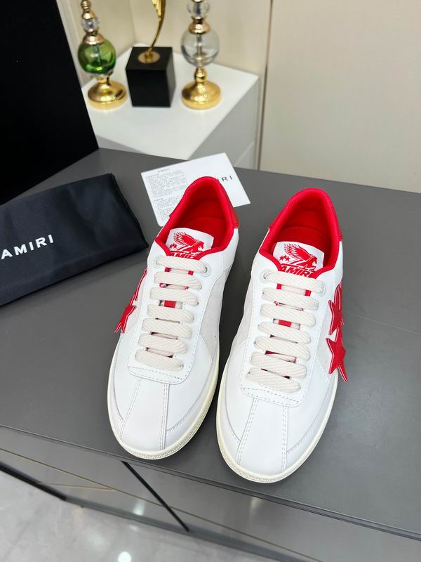 AMIRI White & Red Triple-Star Low-Top Sneakers