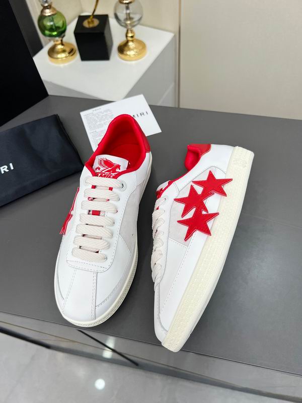 AMIRI White & Red Triple-Star Low-Top Sneakers