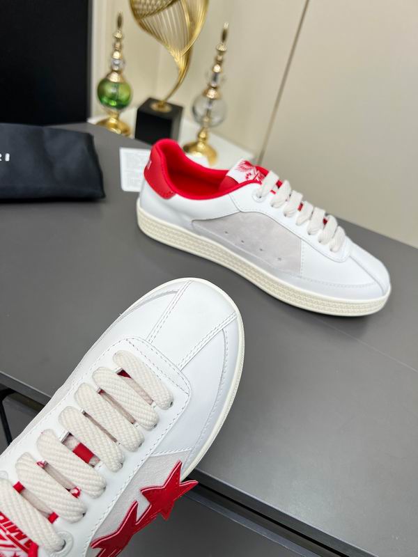 AMIRI White & Red Triple-Star Low-Top Sneakers