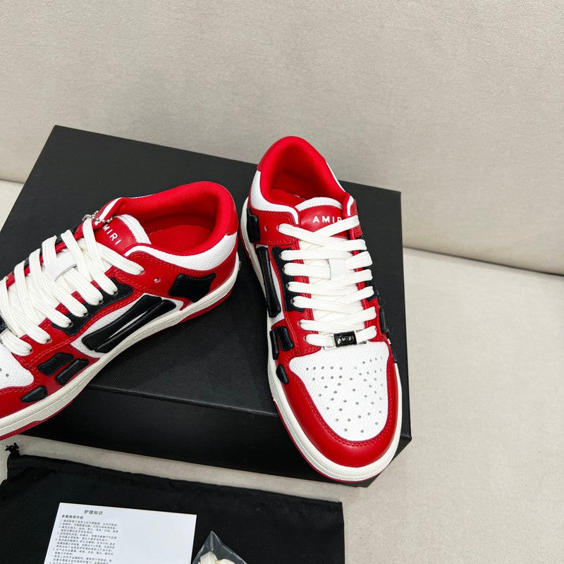 AMIRI Red, White & Black Skeleton Low-Top Sneakers