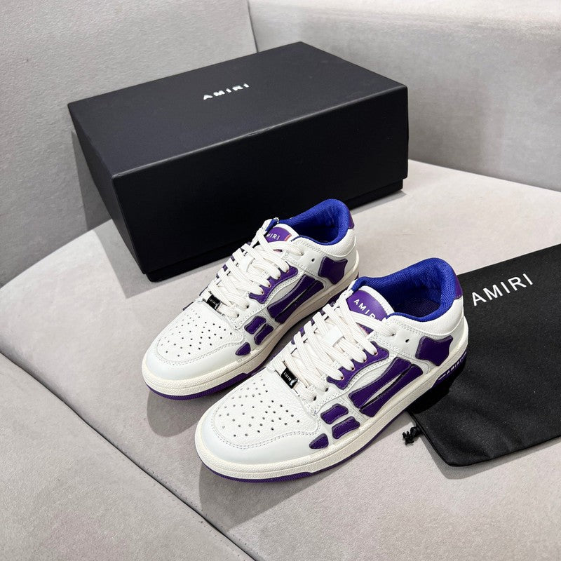 AMIRI White & Purple Skeleton Low-Top Sneakers