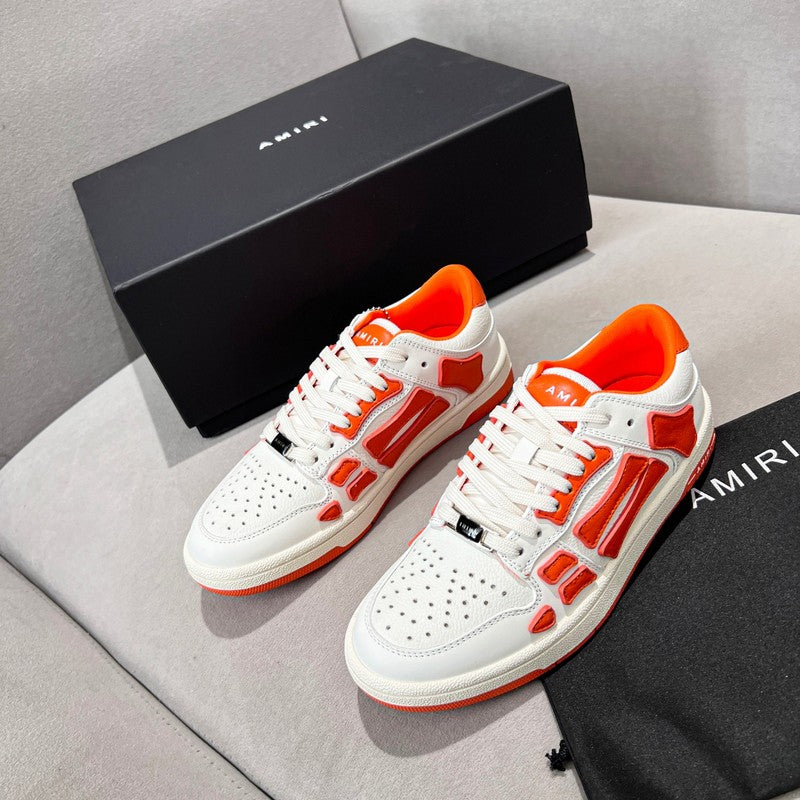 AMIRI White & Orange Skeleton Low-Top Sneakers