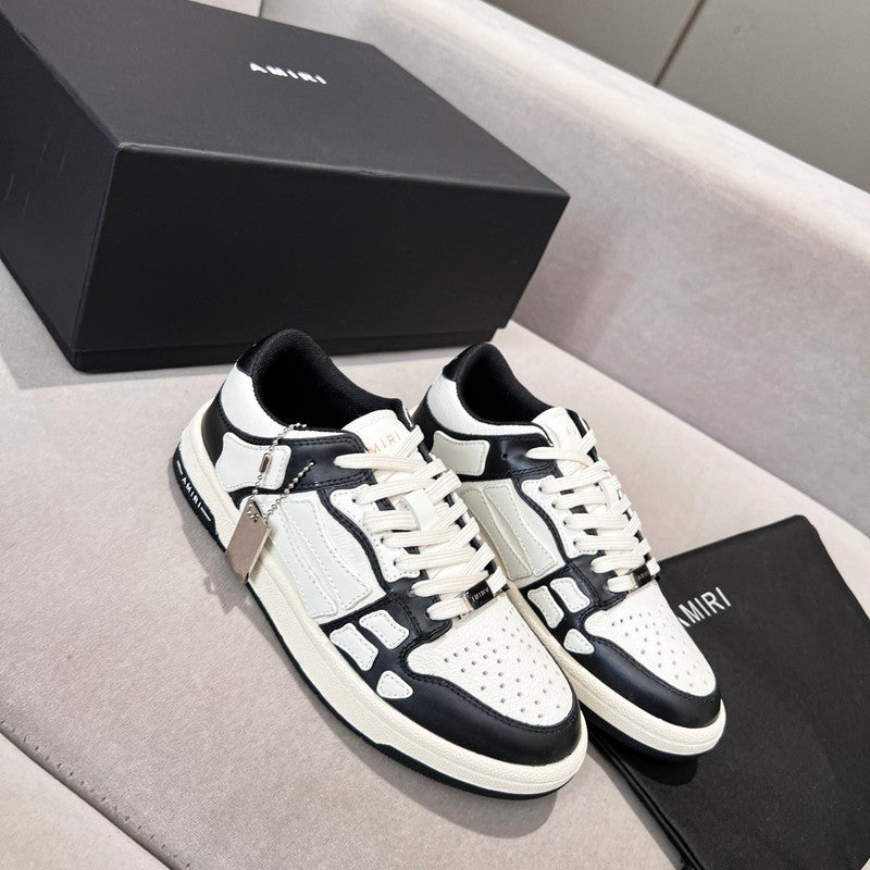 AMIRI Black & White Skeleton Low-Top Sneakers