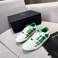 AMIRI White & Green Skeleton Low-Top Sneakers
