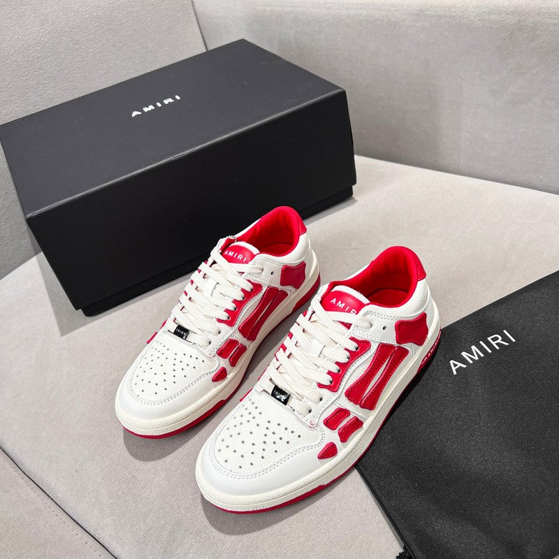 AMIRI White & Red Skeleton Low-Top Sneakers