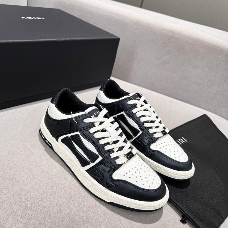 AMIRI Black & White Skeleton-Overlay Low-Top Sneakers