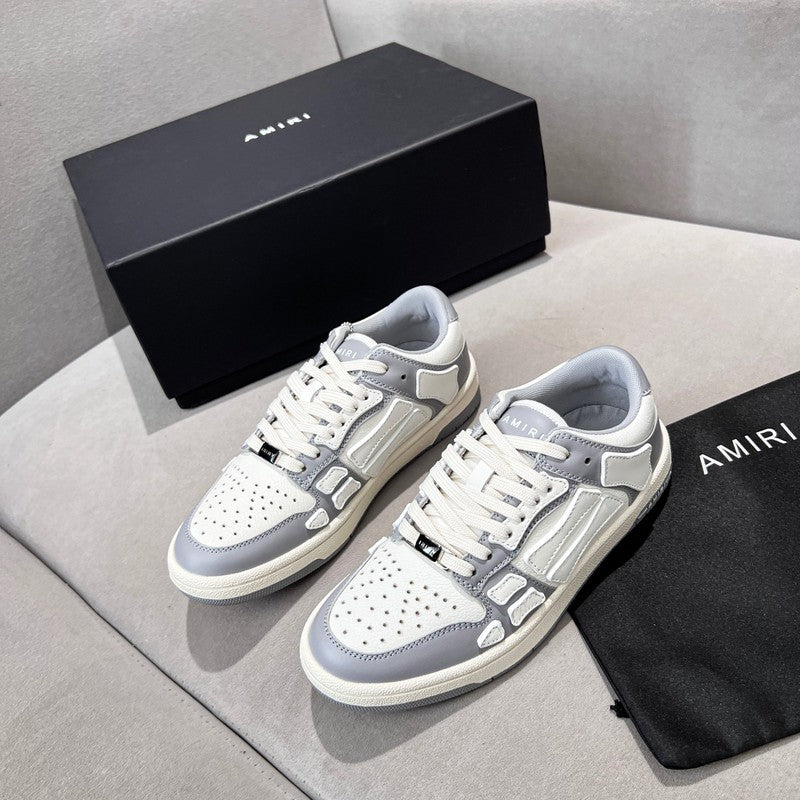 AMIRI Grey & White Skeleton-Overlay Low-Top Sneakers