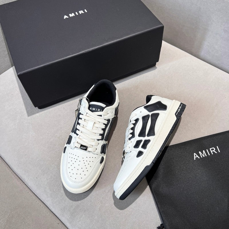 AMIRI White & Black Skeleton Low-Top Sneakers