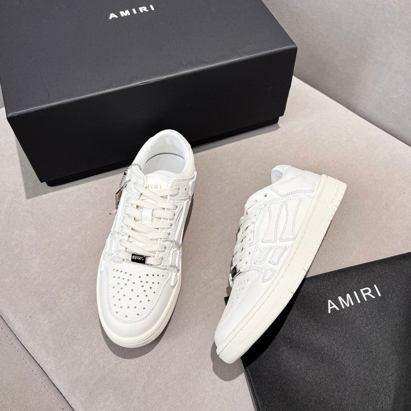 AMIRI White Tonal Skeleton Low-Top Sneakers