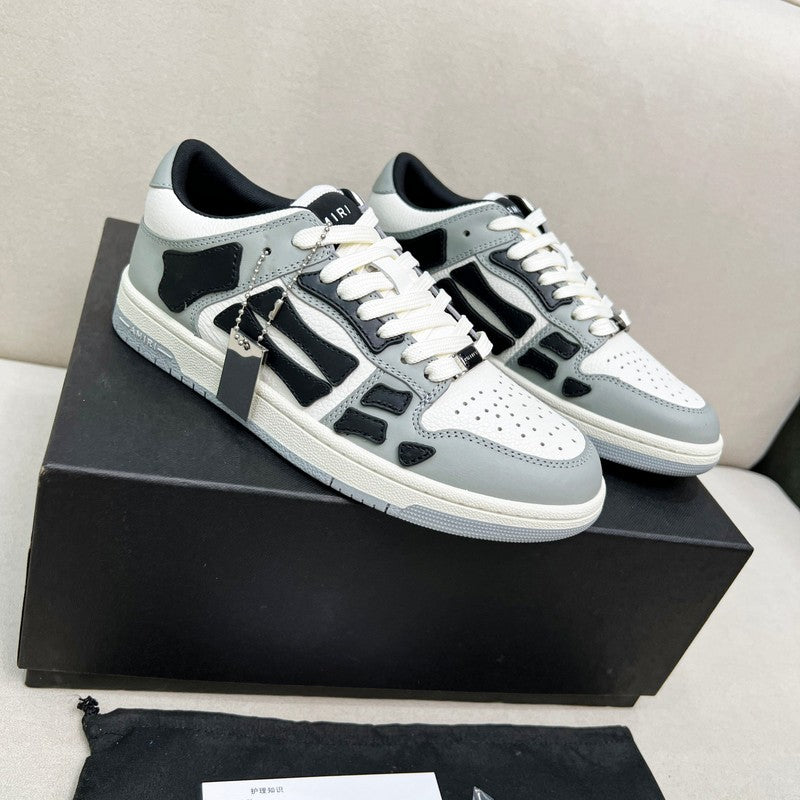 AMIRI Grey, White & Black Skeleton Low-Top Sneakers