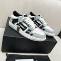 AMIRI Grey, White & Black Skeleton Low-Top Sneakers