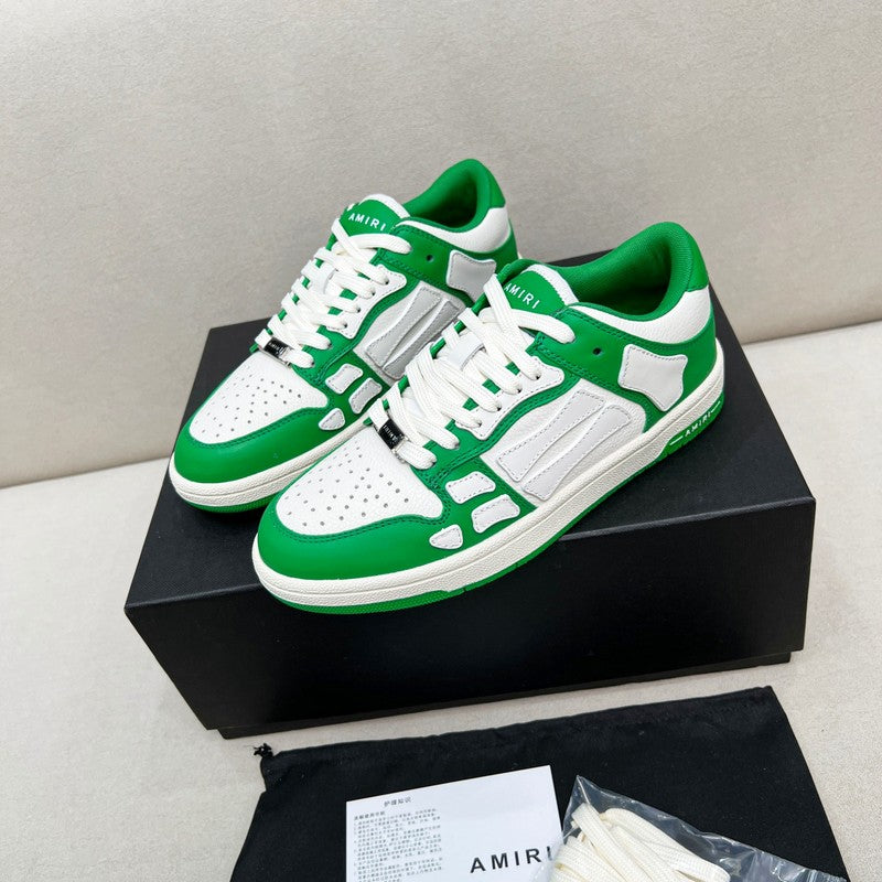 AMIRI Green & White Skeleton-Overlay Low-Top Sneakers