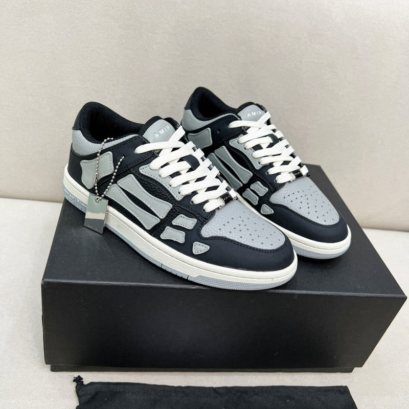AMIRI Black & Grey Skeleton Low-Top Sneakers
