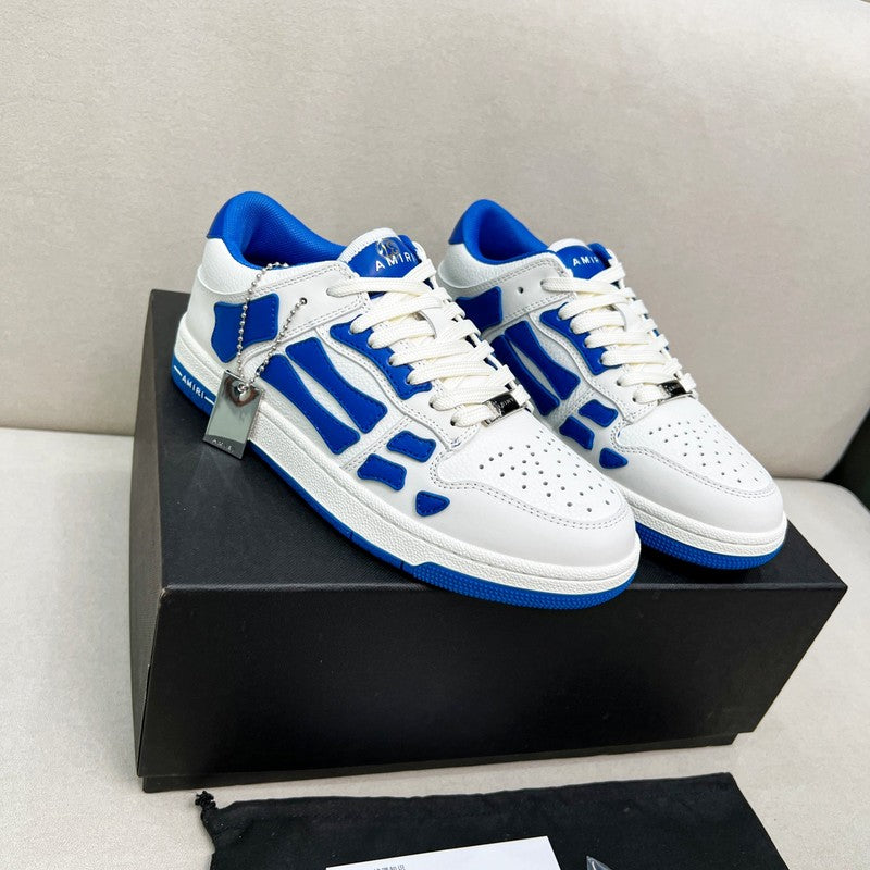 AMIRI White & Royal Blue Skeleton Low-Top Sneakers