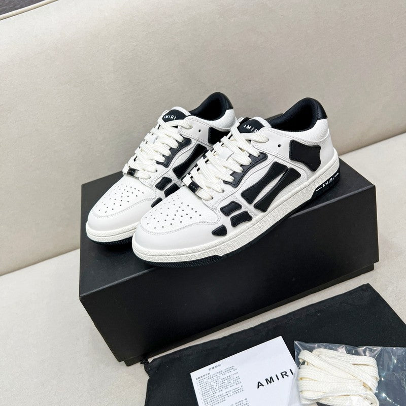 AMIRI White & Black Skeleton-Overlay Low-Top Sneakers