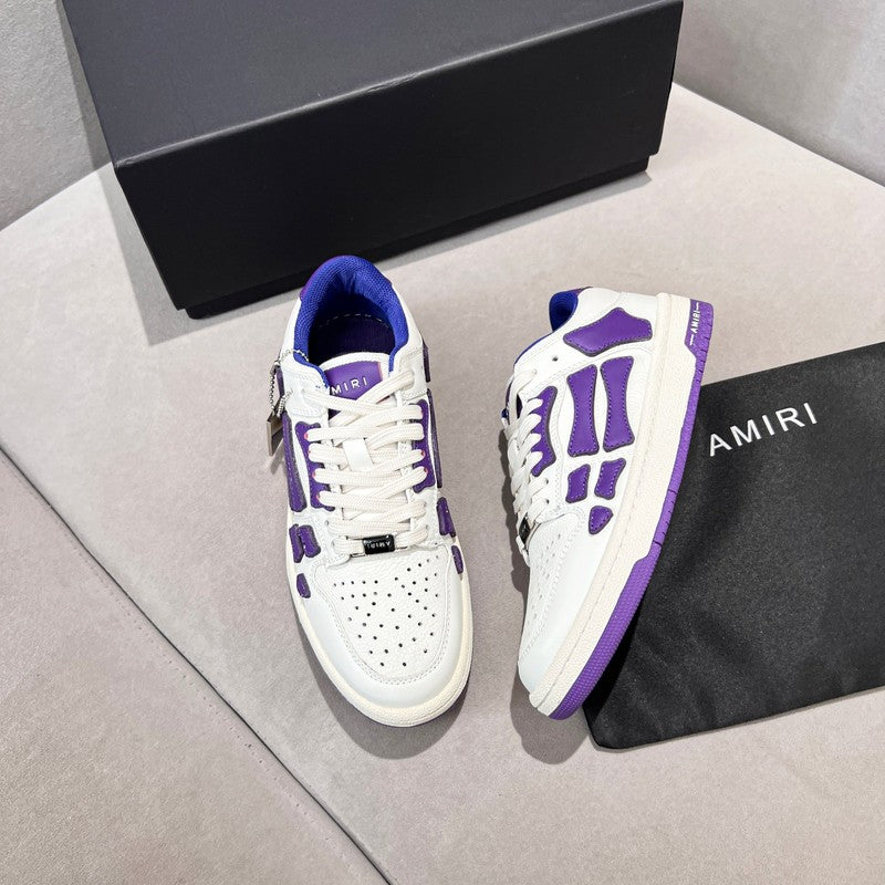 AMIRI White & Purple Skeleton Low-Top Sneakers