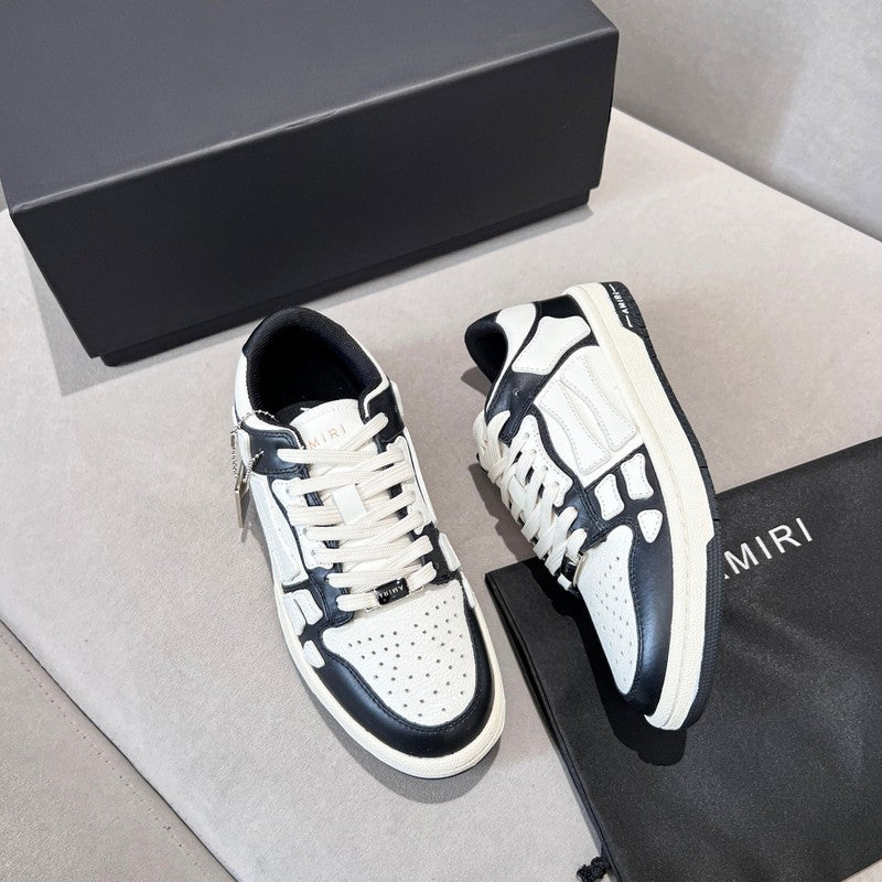 AMIRI Black & White Skeleton Low-Top Sneakers