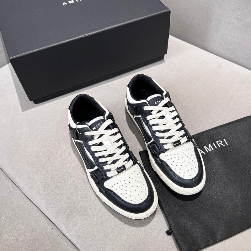AMIRI Black & White Skeleton-Overlay Low-Top Sneakers