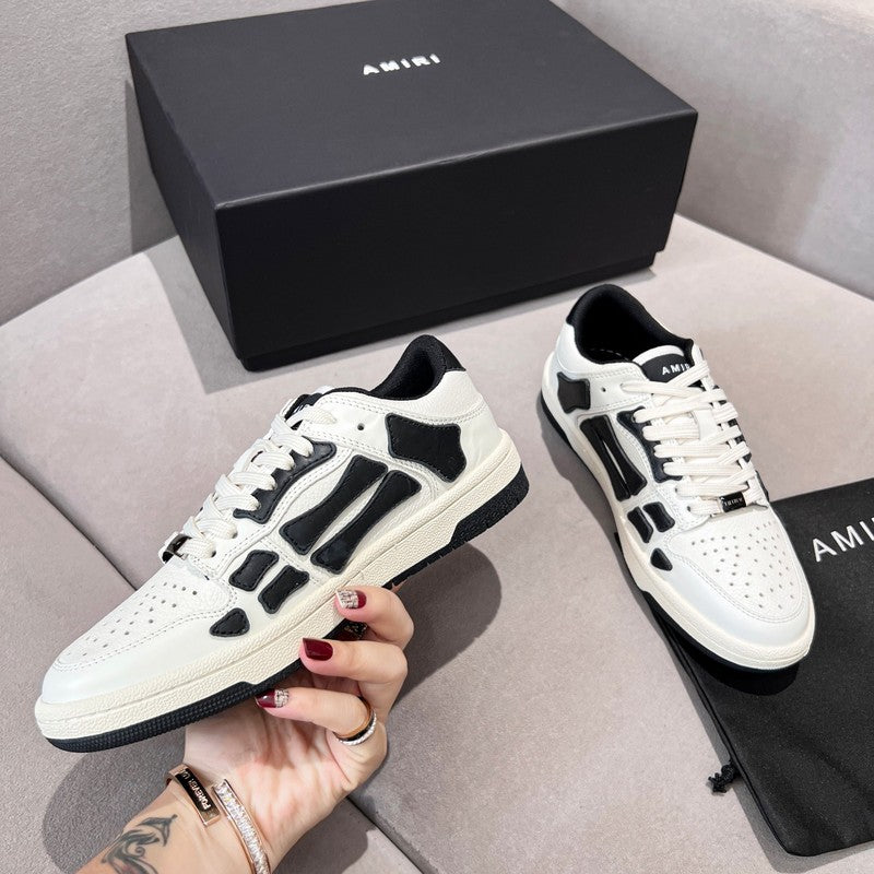 AMIRI White & Black Skeleton Low-Top Sneakers