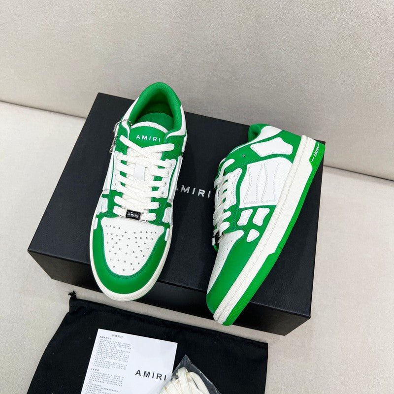 AMIRI Green & White Skeleton-Overlay Low-Top Sneakers