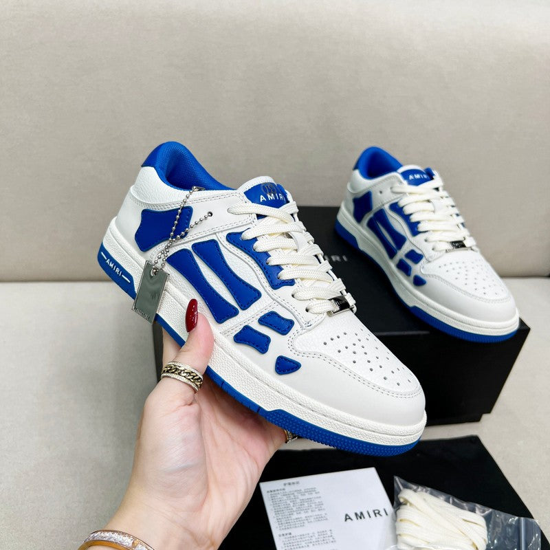 AMIRI White & Royal Blue Skeleton Low-Top Sneakers