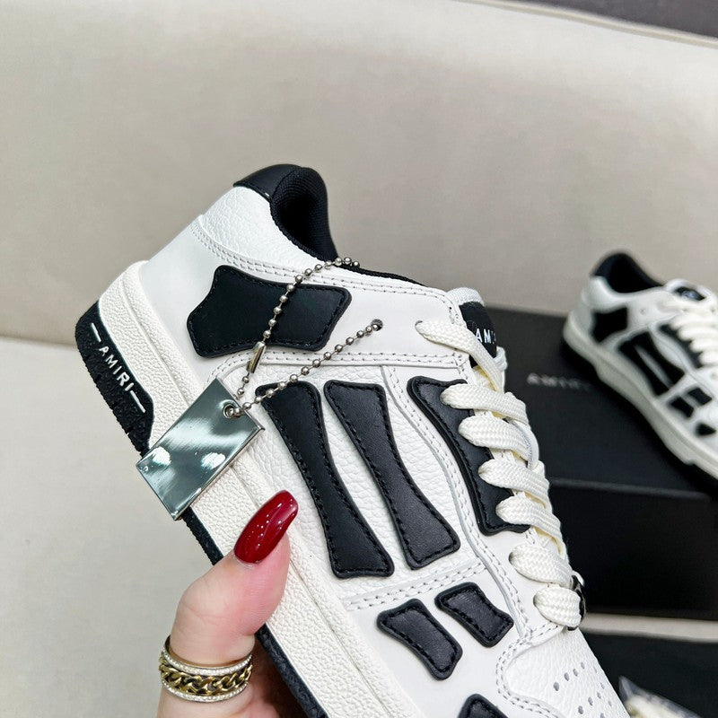 AMIRI White & Black Skeleton-Overlay Low-Top Sneakers