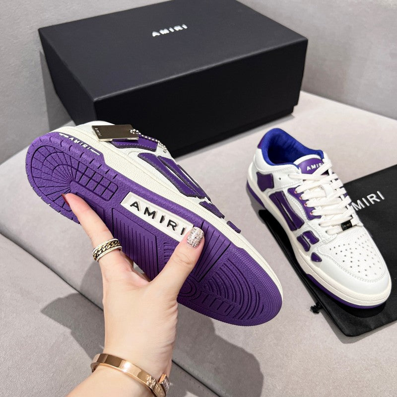 AMIRI White & Purple Skeleton Low-Top Sneakers