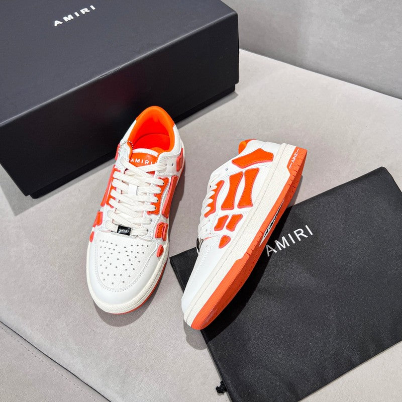 AMIRI White & Orange Skeleton Low-Top Sneakers