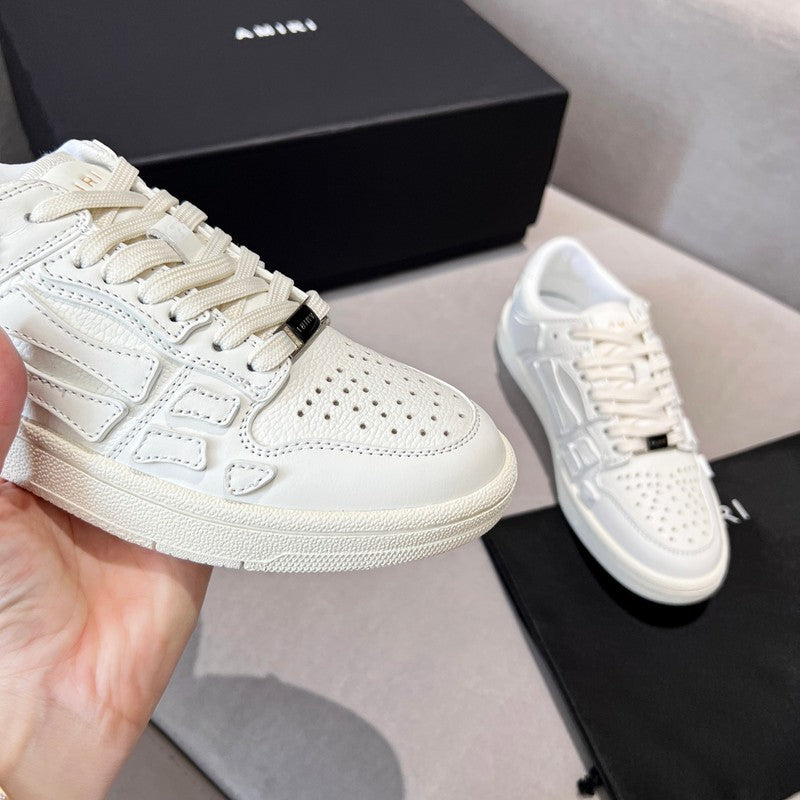 AMIRI White Tonal Skeleton Low-Top Sneakers