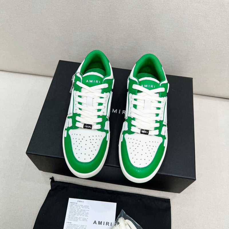 AMIRI Green & White Skeleton-Overlay Low-Top Sneakers