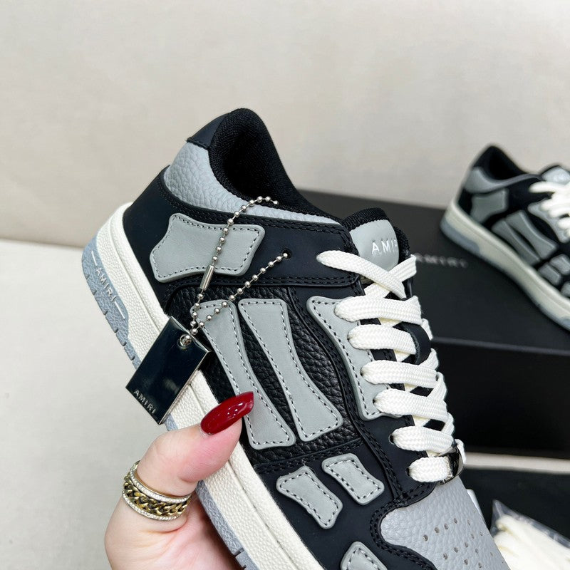 AMIRI Black & Grey Skeleton Low-Top Sneakers