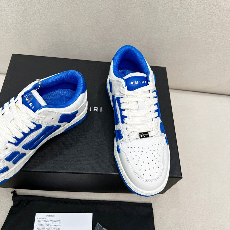 AMIRI White & Royal Blue Skeleton Low-Top Sneakers