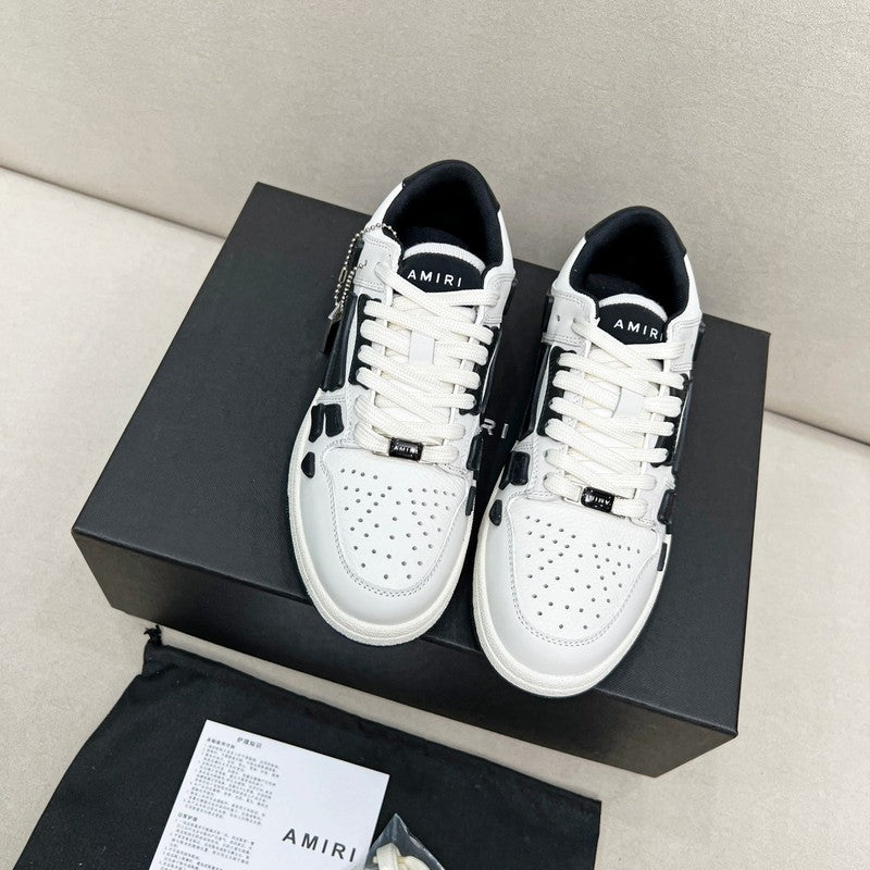 AMIRI White & Black Skeleton-Overlay Low-Top Sneakers